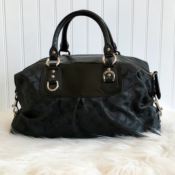 Coach Signature Ashley Black Satchel - Picture 3 of 14